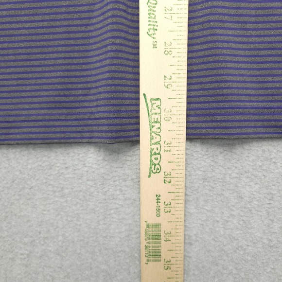 Under Armour HeatGear Polo Shirt Mens 2XL Purple Stripe Golf Performance Stretch - Picture 8 of 10